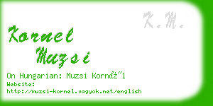 kornel muzsi business card